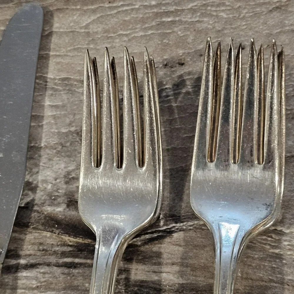 VTG Crown Radiance Silver Plate Flatware  Set 6 Settings Art‎ Deco 23 Pieces